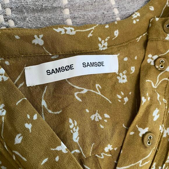 Samsoe Samsoe Pleated Elm Midi Sheer Dress Women’s Size Large Minimalist Flowy - Picture 4 of 10